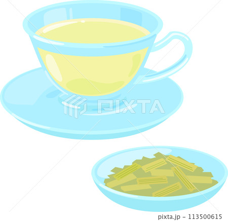 レモングラスの乾燥させた葉とハーブティー 113500615