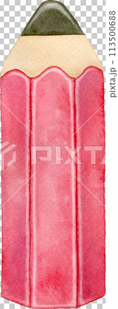 Watercolor illustration in thick pencil (red) 113500688