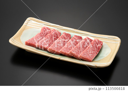 さし入りカット牛肉の皿盛り・高級和牛の皿盛り・新鮮なカット和牛の皿盛り さし入りカット牛肉の皿盛り・高級和牛の皿盛り・新鮮なカット和牛の皿盛り 113500818