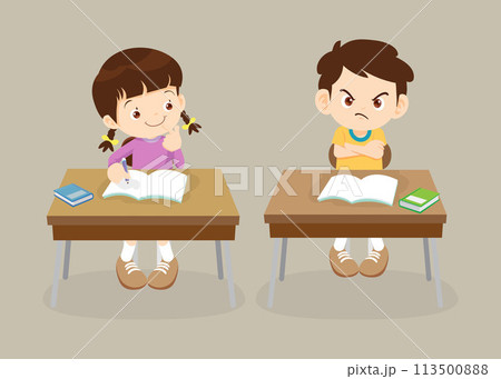 students and teacher in classroom 113500888