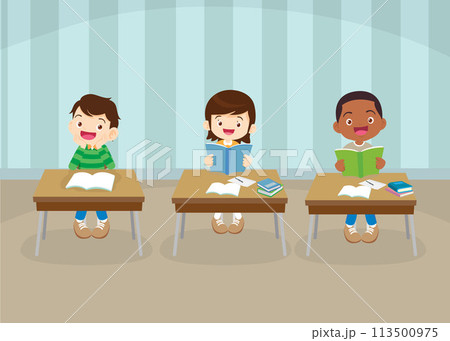 students and teacher in classroom students and teacher in classroom 113500975