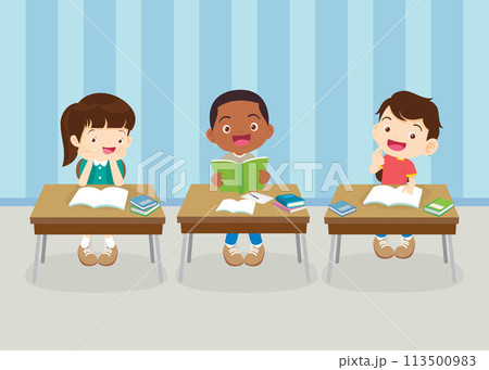 students and teacher in classroom students and teacher in classroom 113500983