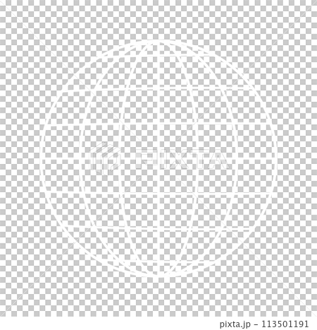 アイコン　地球　シンプル　白線　 113501191