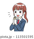 なるほど!と納得する女子学生の水彩風イラスト なるほど!と納得する女子学生の水彩風イラスト 113501595