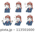 女子学生の表情差分セットイラスト 女子学生の表情差分セットイラスト 113501600