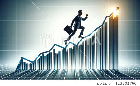 成功への階段を上るビジネスマン 成功への階段を上るビジネスマン 113502760