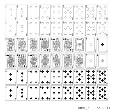 Playing Cards Deck Full Complete Black and White 113502814