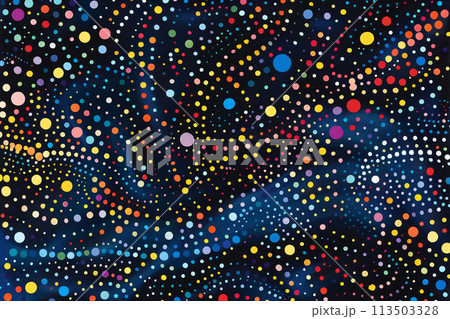 ドットで描く夜空をイメージしたアブストラクト背景イラスト 113503328