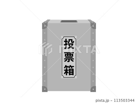 投票用紙を投じる投票箱のイラスト 113503344