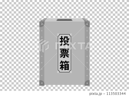投票用紙を投じる投票箱のイラスト 113503344