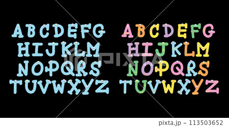 Pastel A to Z alphabet letters for campaign logo, font, typography, text, icon, social media, shirt, print, plush toy, brooch, sticker, decorations, cute patches, education book, initials, kid clothes Pastel A to Z alphabet letters for campaign logo, font, typography, text, icon, social media, shirt, print, plush toy, brooch, sticker, decorations, cute patches, education book, initials, kid clothes 113503652