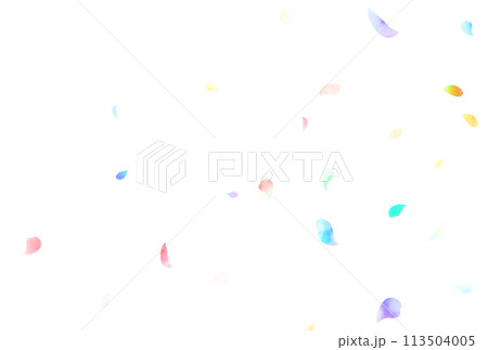 背景素材_水彩花吹雪_カラフル 113504005