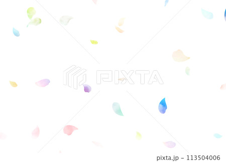 背景素材_水彩花吹雪_カラフル 113504006
