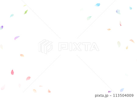 背景素材_水彩花吹雪_カラフル 113504009