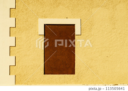 Details of yellow facade wall Details of yellow facade wall 113505641