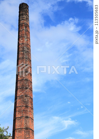 Smokestack of an old abandoned industrial 113505683