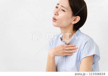 半袖ブラウスの若い女性 113506634
