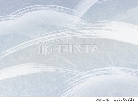 グレーの和風背景　水・冬イメージ 113506828