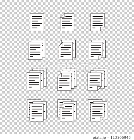 文書・書類のアイコンセット 113506946