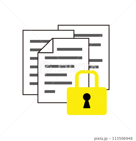 書類と南京錠のアイコン 113506948