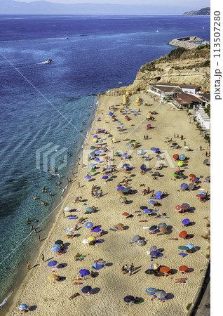 View over the main beach in Tropea, Calabria, Italy View over the main beach in Tropea, Calabria, Italy 113507280
