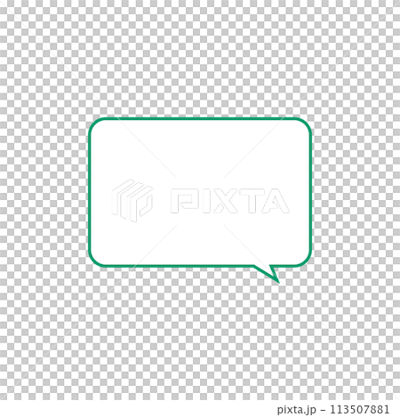 簡單的綠色矩形語音氣泡_右向單項 簡單的綠色矩形語音氣泡_右向單項 113507881