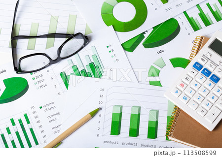 Business Charts Green 113508599