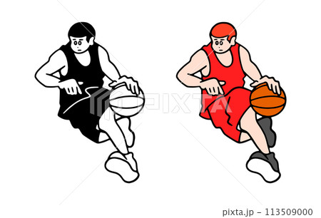 バスケットをする男性のイラスト素材 113509000