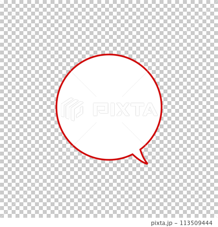 Simple red round speech bubble, right-facing 113509444