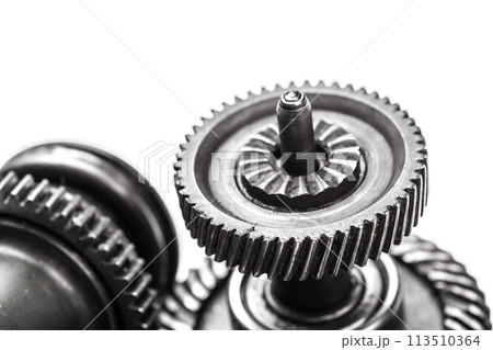 Gear metal wheels, isolated on white background Gear metal wheels, isolated on white background 113510364