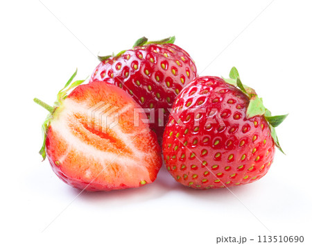 Beautiful strawberries isolated on white 113510690
