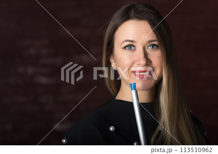 Young, beautiful girl smokes a hookah Young, beautiful girl smokes a hookah 113510962