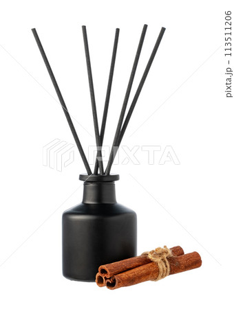 Aromatic diffuser with cinnamon scent isolated on white 113511206