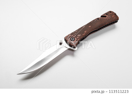 military knife in pocket isolated white 113511223
