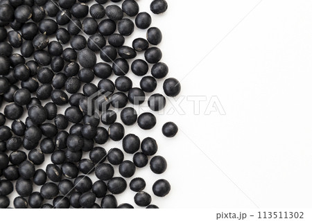 白背景に黒大豆 白背景に黒大豆 113511302
