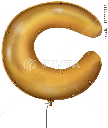 Gold balloon letters a to z on transparent background  113511318