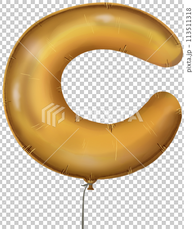 Gold balloon letters a to z on transparent background  113511318
