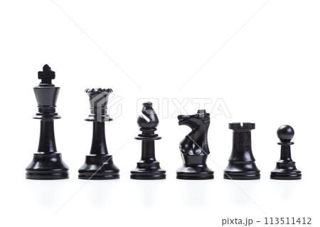 Chess game or chess pieces with white background 113511412