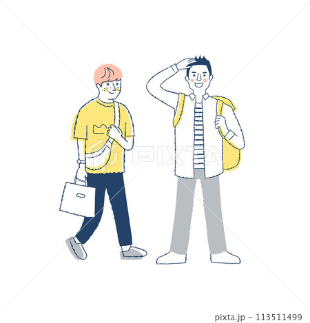 笑顔の若い男性2人 笑顔の若い男性2人 113511499