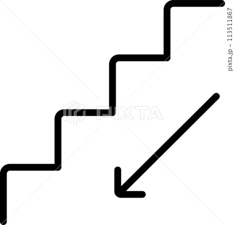 下りを表す階段のアイコン 113511867