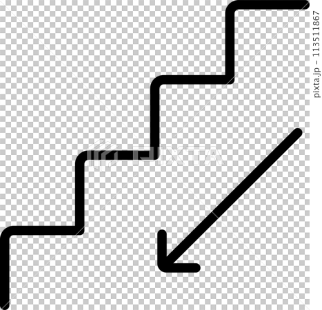 下りを表す階段のアイコン 113511867