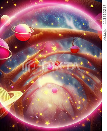 幻想的でファンタジックな宇宙の世界 113513217