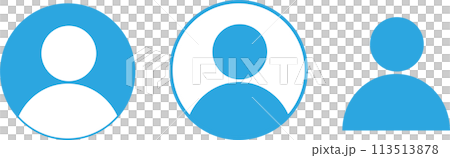 Person pictogram silhouette icon upper body avatar circle set 113513878