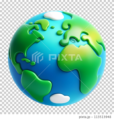 Earth day concept with people hugging the earth in 3D cartoon for environment and climate change awareness  113513948
