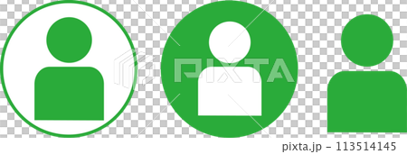 Person pictogram silhouette icon upper body avatar circle set 113514145
