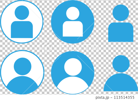 Person pictogram silhouette icon upper body avatar circle set Person pictogram silhouette icon upper body avatar circle set 113514355