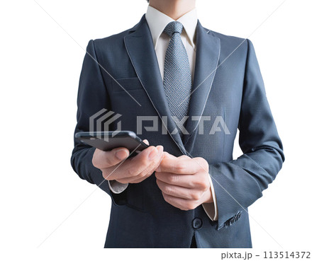 スマホを持つビジネスマン 113514372