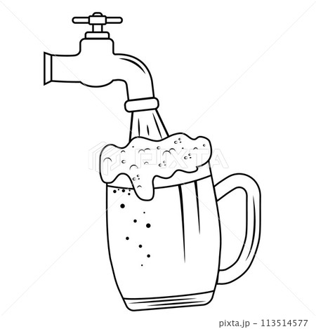 Beer in a mug, vector isolated illustration on a white background 113514577