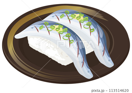 光り物の握り寿司のイラスト素材 [113514620] - PIXTA