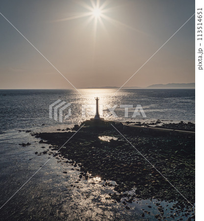 瀬詰崎の夕陽 早崎海峡 長崎 口之津 瀬詰崎の夕陽 早崎海峡 長崎 口之津 113514651